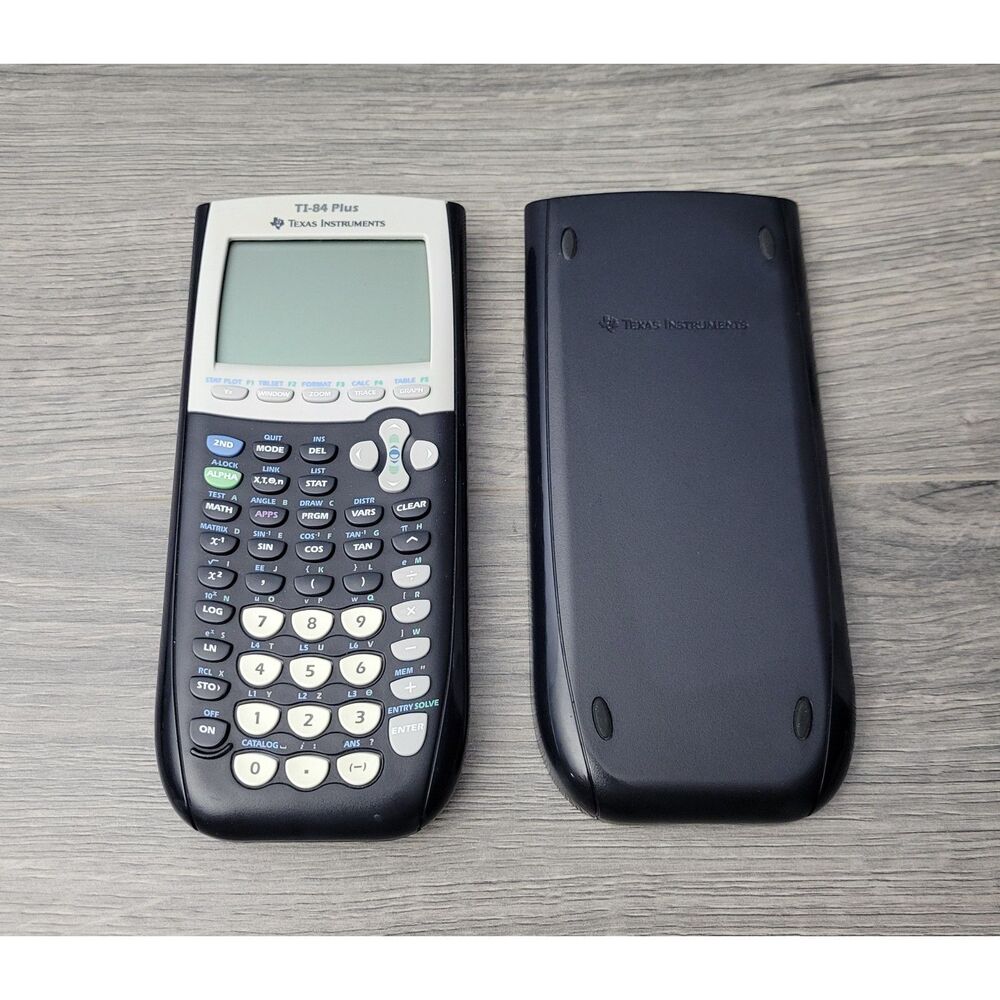 Texas Instruments TI-84 Plus Graphing Calculator Black Slip Case Tested VTG 2004